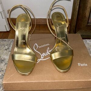 Gold 120 Christian Louboutin heels